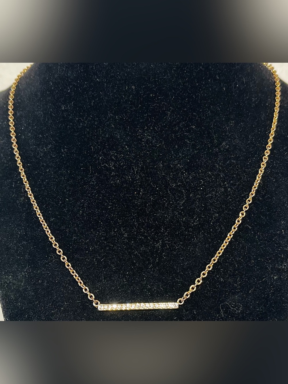 kate spade Gold Crystal Bar Pendant Necklace
